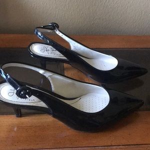 Black Life Stride slingback dress shoes. Size 7